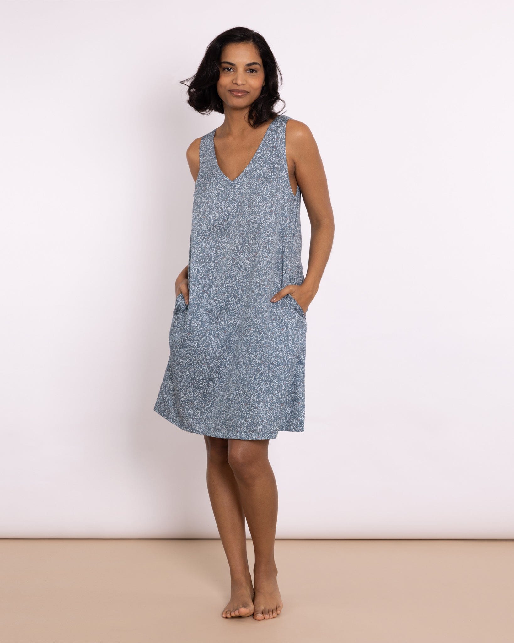 Organic Cotton Blue Nightdress, Little Bums Nightdress Yawn 