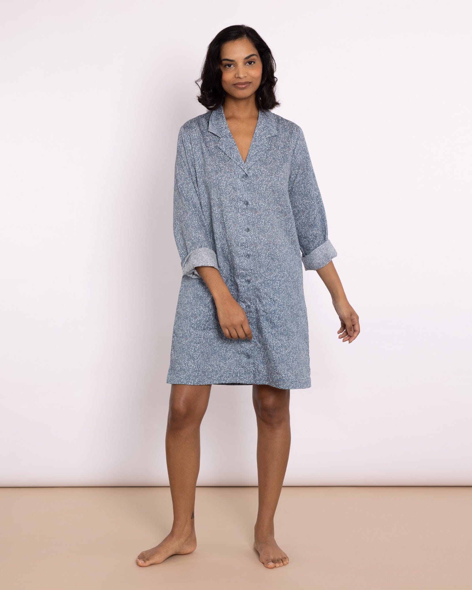 Organic Cotton Blue Nightshirt, Little Bums Nightshirt Yawn 