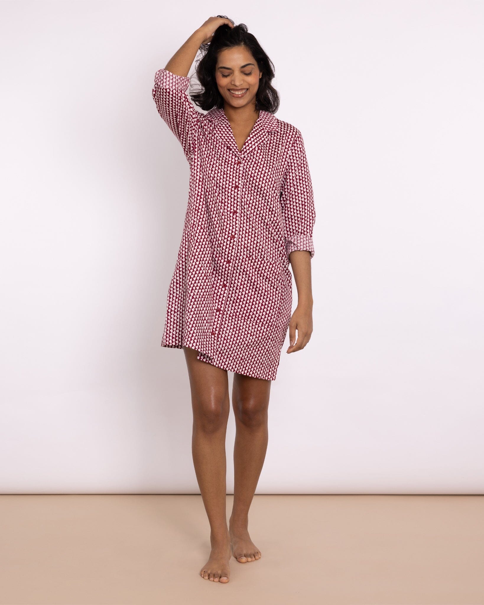 Organic Cotton Pink Nightshirt, Hounds of Love Nightshirt Yawn 