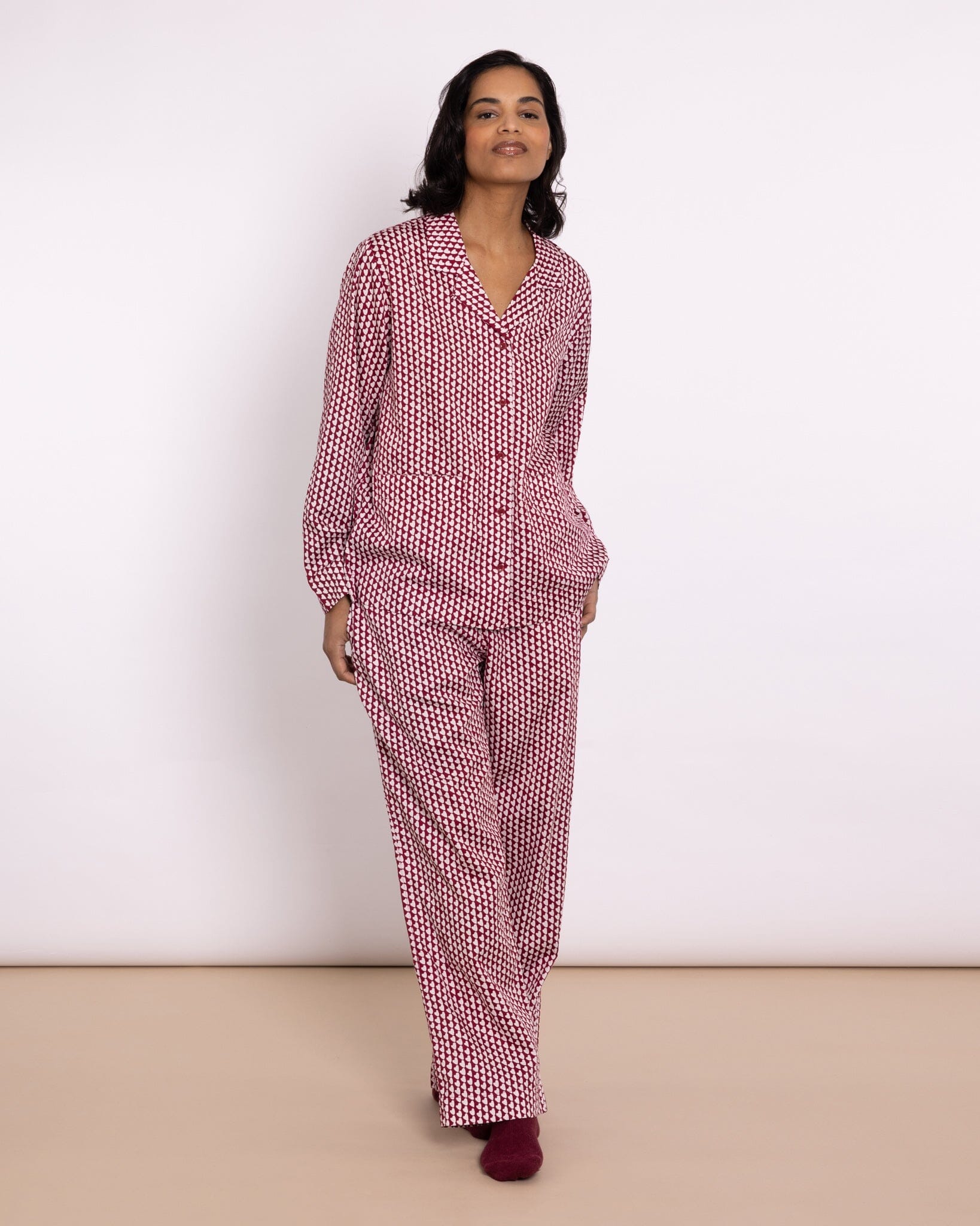 Organic Cotton Pink Pyjama Set, Hounds of Love PJ Set Yawn 