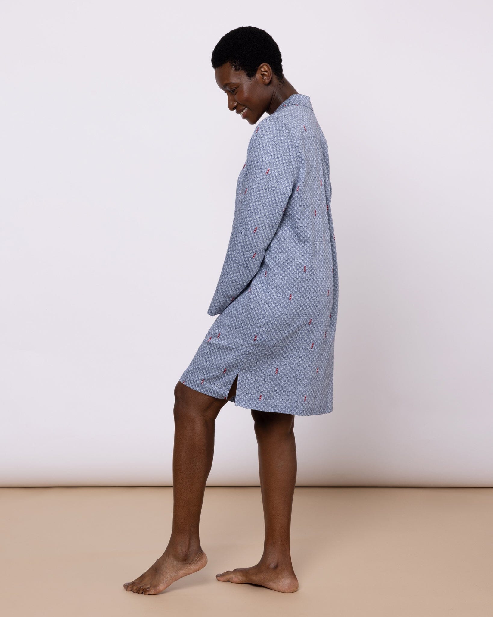 Organic Cotton Twill Blue Nightshirt, Port in a Storm Nightshirt Yawn 