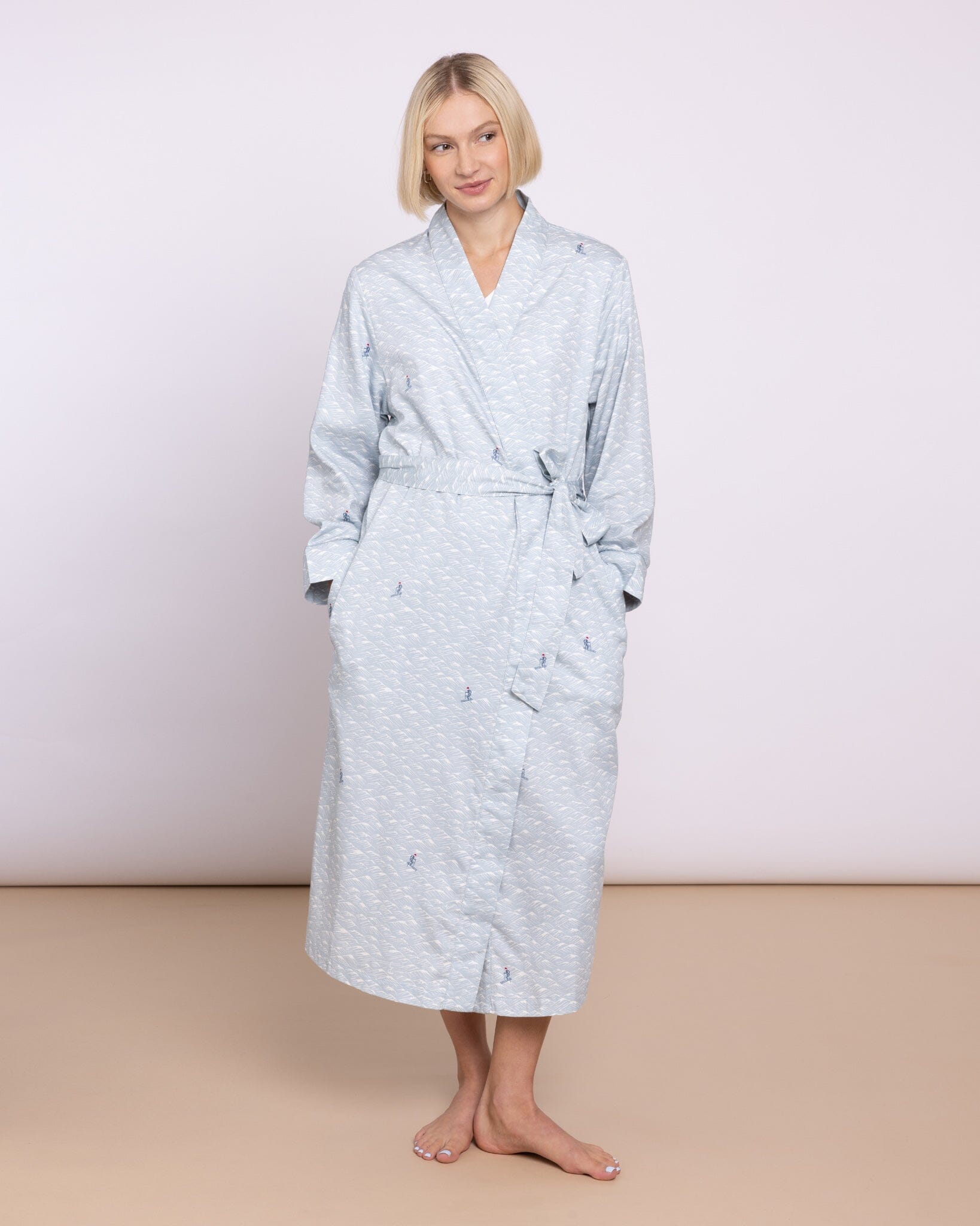 Organic Cotton Twill Blue Robe, Aim High Dressing Gown Yawn 